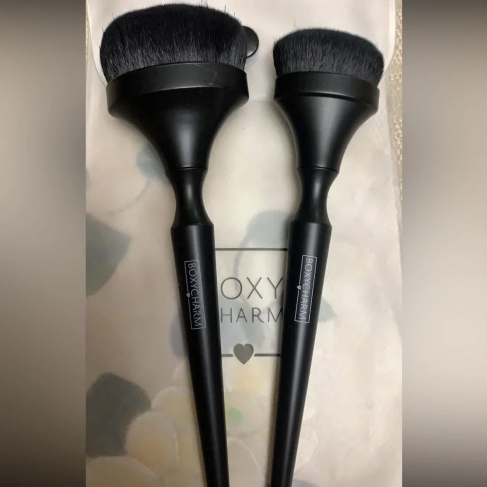 Boxycharm x Complex Culture Plush Powder & Contour Brush Set - Black (2pc